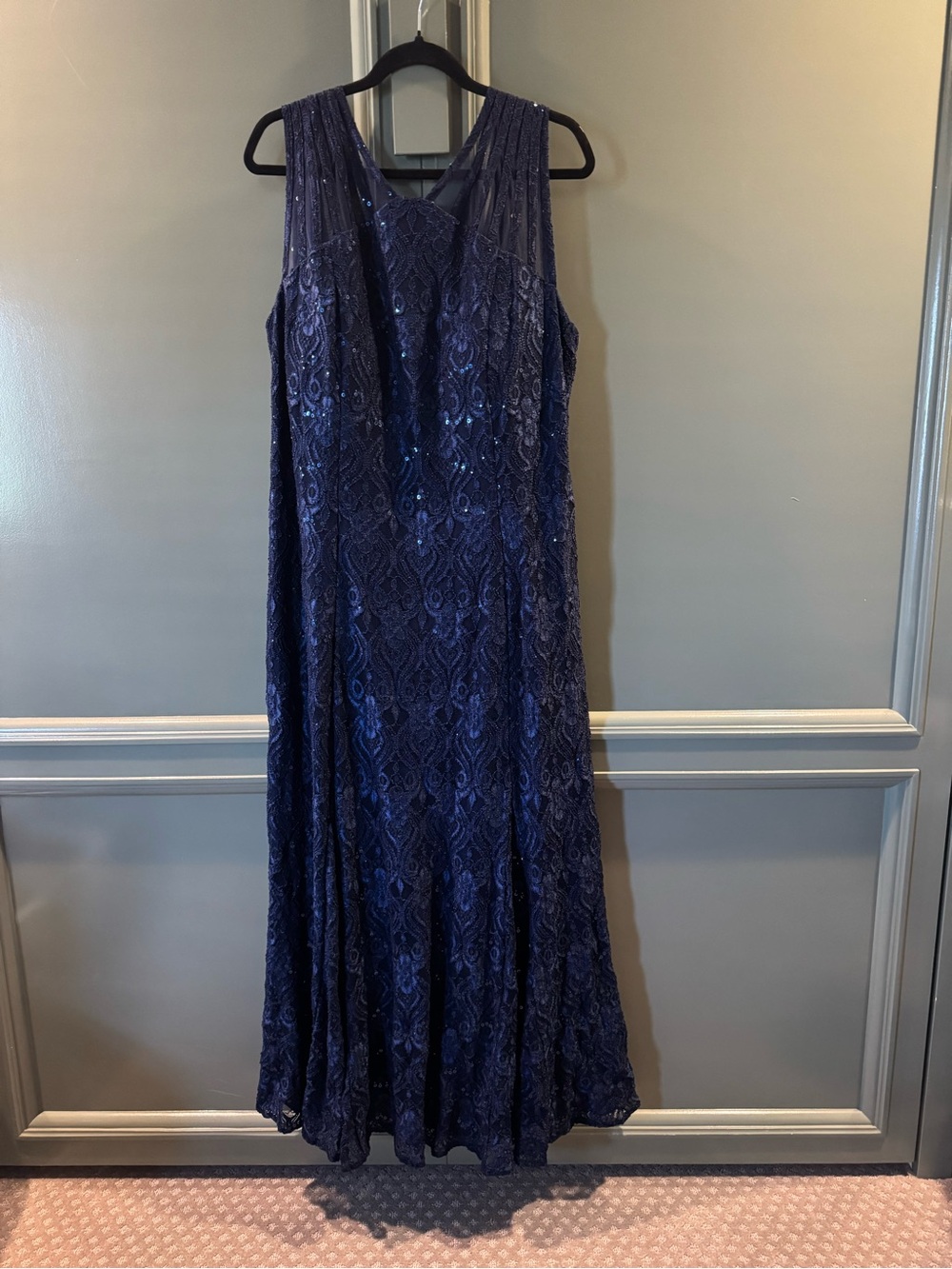 NWT R&M Richards Sparkle and Lace Gown